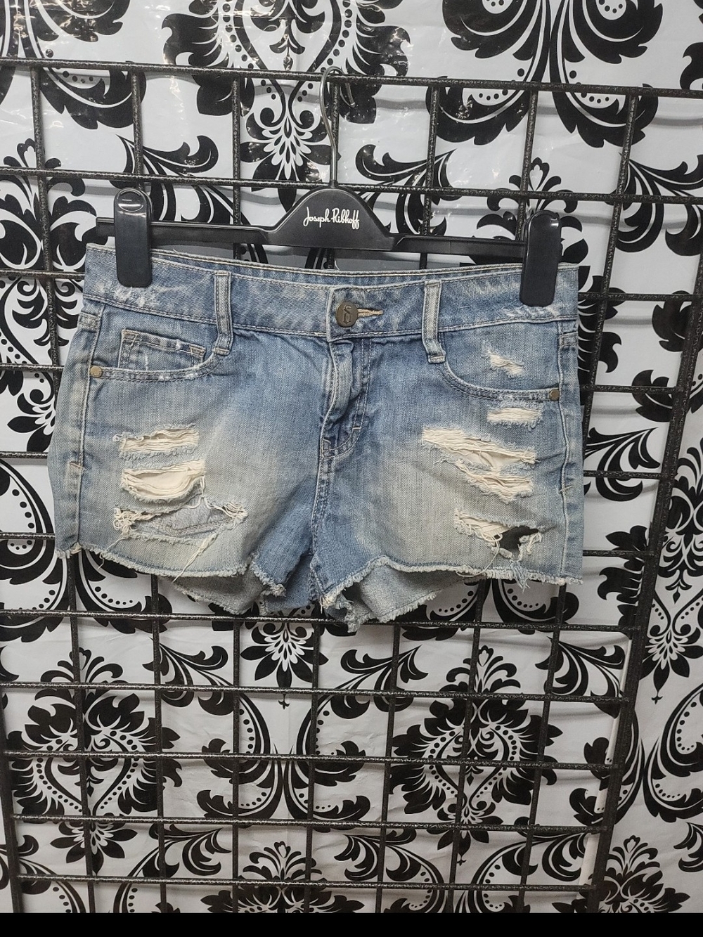 Decree Light Blue Distressed Denim Cutoff Shorts